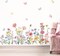 Pink Wildflower Wall Stickers Garden Flower Daisy Butterflies Floral Botanical Wall Art Decals